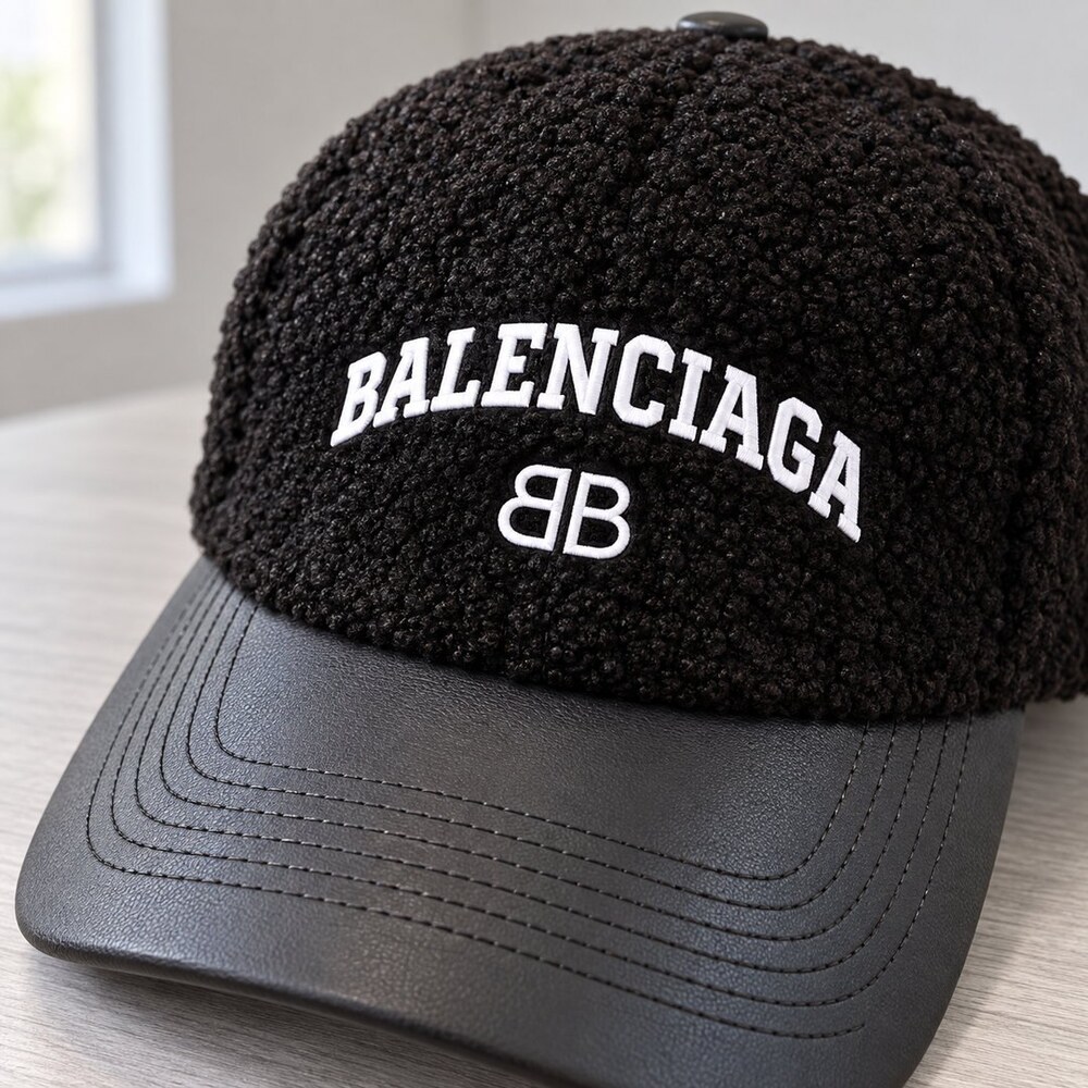 Balenciaga Black Teddy Leather Cap - Picture 5 of 6